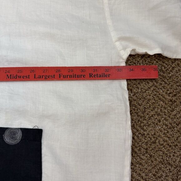 LA Fixsun Linen Tunic Top Womens S Oversized Lagenlook Minimalist Polka Dots - Picture 9 of 13